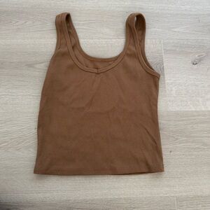 brown cropped tank top